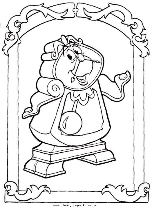 Cogsworth Beauty and the Beast color page, disney coloring pages, color plate, coloring sheet,printable coloring picture