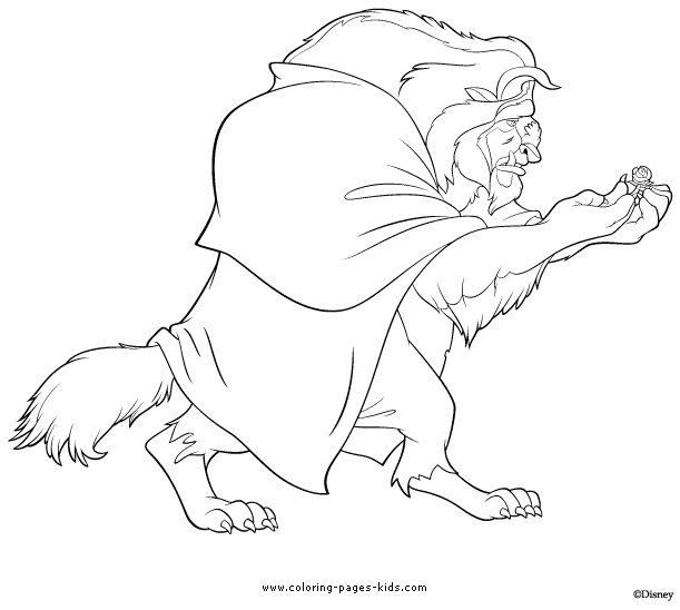Beauty and the Beast color page, disney coloring pages, color plate, coloring sheet,printable coloring picture