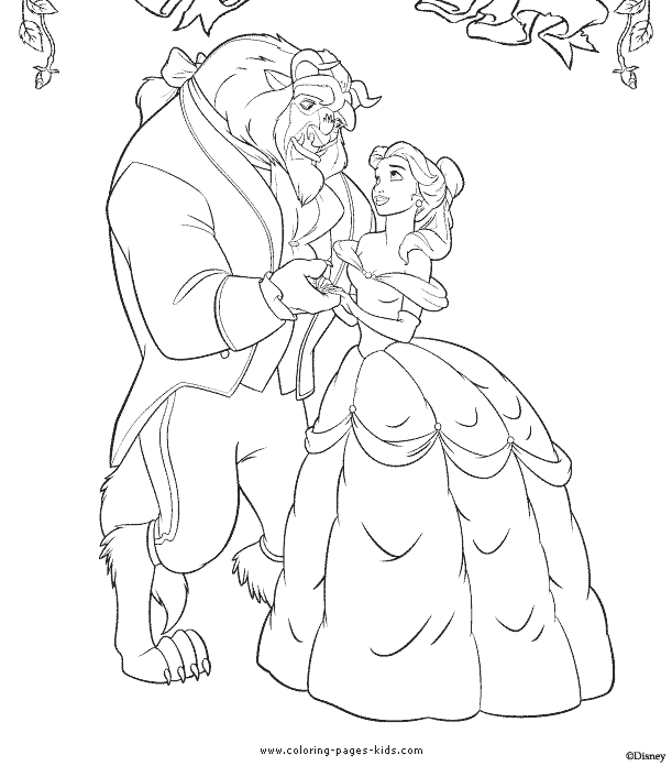 Belle and the beast, Beauty and the Beast color page, disney coloring pages, color plate, coloring sheet,printable coloring picture