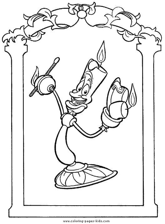 Lumiere Beauty and the Beast color page, disney coloring pages, color plate, coloring sheet,printable coloring picture