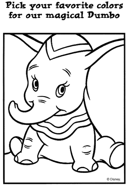 Dumbo color page, disney coloring pages, color plate, coloring sheet,printable coloring picture