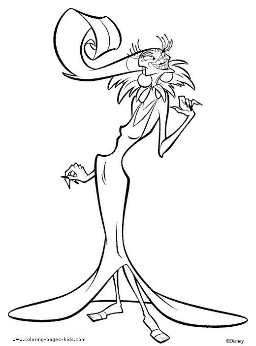 Yzma the Evil Advisor, The Emperor's New Groove color page, disney coloring pages, color plate, coloring sheet,printable coloring picture