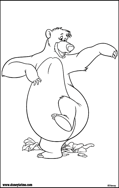 Baloo jungle book color page, disney coloring pages, color plate, coloring sheet,printable coloring picture