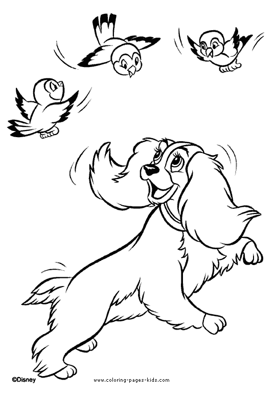 Lady and the Tramp color page, disney coloring pages, color plate, coloring sheet,printable coloring picture