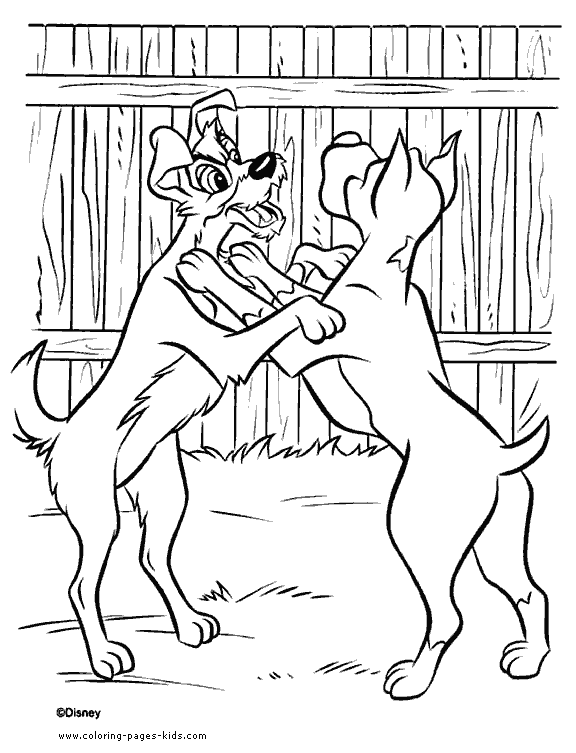 Lady and the Tramp color page, disney coloring pages, color plate, coloring sheet,printable coloring picture