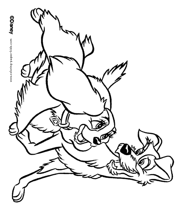 Lady and the Tramp color page, disney coloring pages, color plate, coloring sheet,printable coloring picture