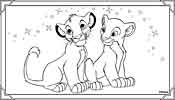 Simba and Nala, Lion King coloring disney