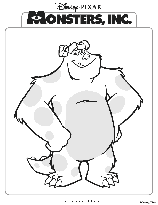 Sully to color - Monsters, Inc. Kids Coloring Pages
