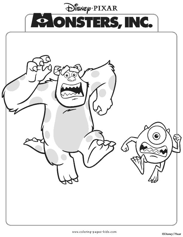 Monsters inc color page, disney coloring pages, color plate, coloring sheet,printable coloring picture