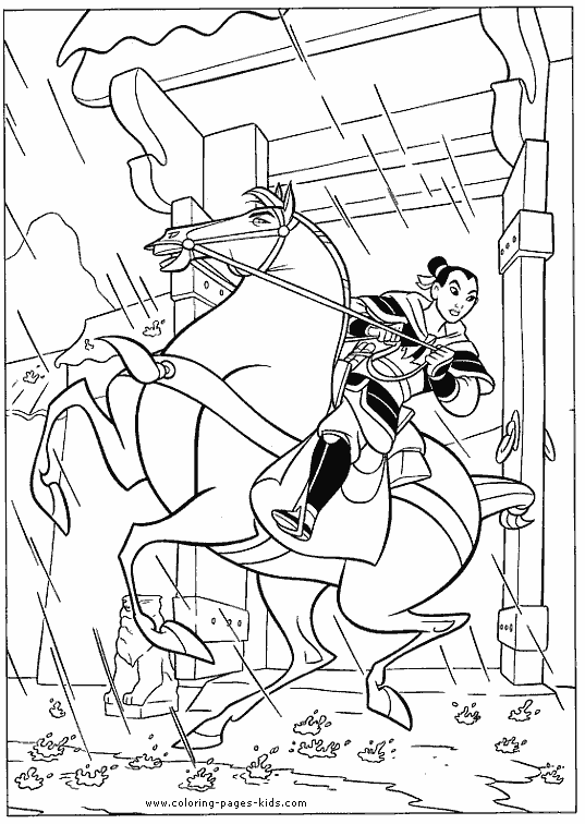 Mulan coloring pages - Coloring pages for kids - disney coloring pages