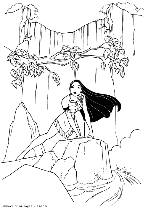 Pocahontas color page, disney coloring pages, color plate, coloring sheet,printable coloring picture