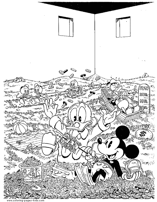 Scrooge McDuck color page, disney coloring pages, color plate, coloring sheet,printable coloring picture