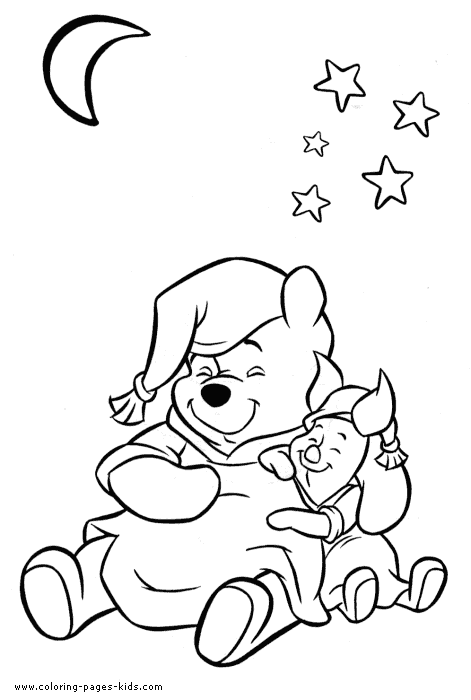 Winnie and Piglet, Winnie the Pooh color page, disney coloring pages, color plate, coloring sheet,printable coloring picture