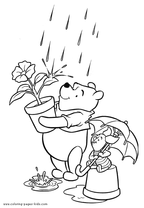 Winnie and Piglet, Winnie the Pooh color page, disney coloring pages, color plate, coloring sheet,printable coloring picture