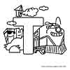 Toys alphabet coloring page