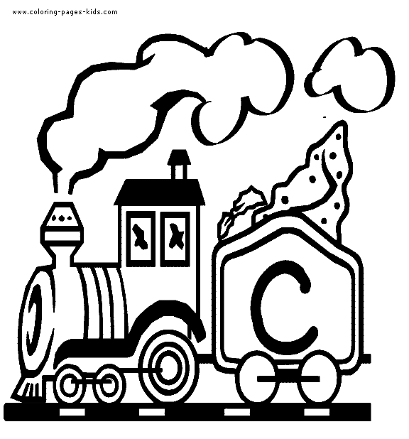 train letter alphabet color page, education school coloring pages, color plate, coloring sheet,printable coloring picture