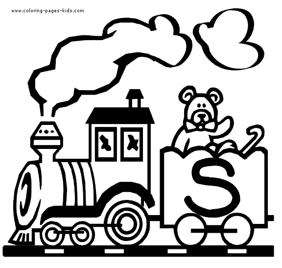 train letter alphabet color page, education school coloring pages, color plate, coloring sheet,printable coloring picture