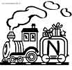 educational train alphabet letter coloring page