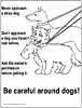 Be careful around dogs educational coloring