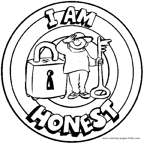 I am honest Morale Lesson color page, education school coloring pages, color plate, coloring sheet,printable coloring picture