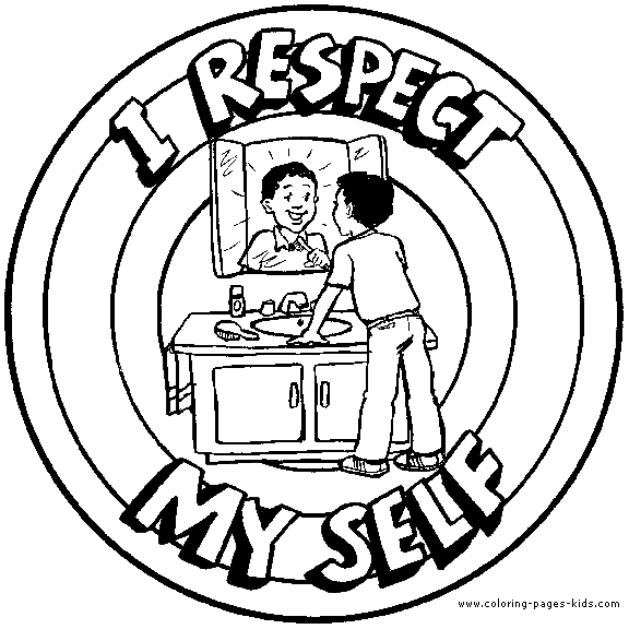 I respect myself color page Morale Lesson color page, education school coloring pages, color plate, coloring sheet,printable coloring picture