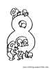 Animal Number Counting coloring pages