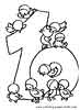 Animal Number Counting coloring pages