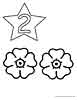 Two flowers counting coloring pages for kids