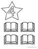 Number Four books educational coloring page