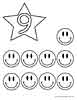 Number Nine smileys counting coloring