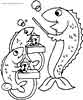 Fish School coloring page educational