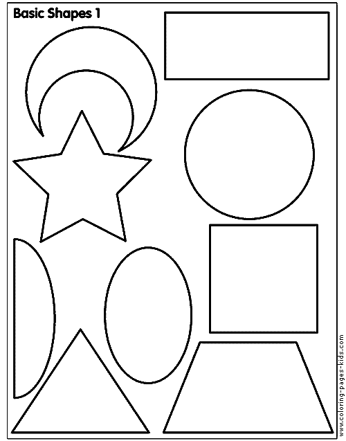 Shape color pages Educational coloring pages for kids