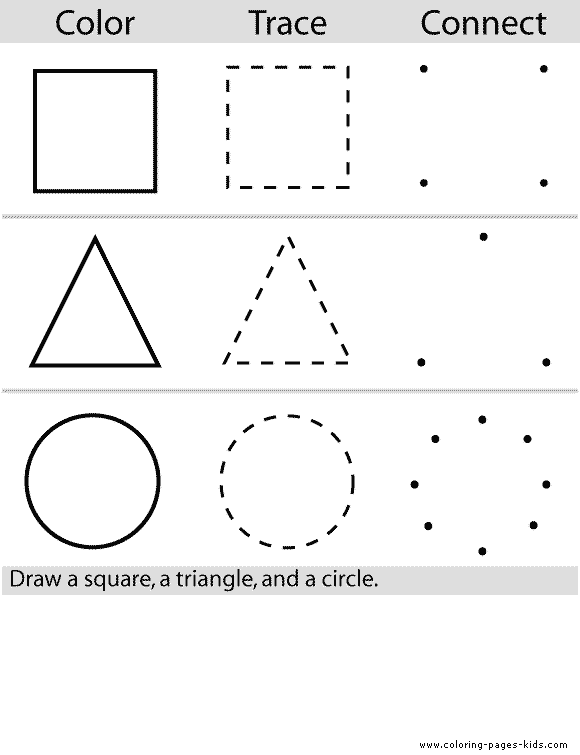 kids shapes coloring pages