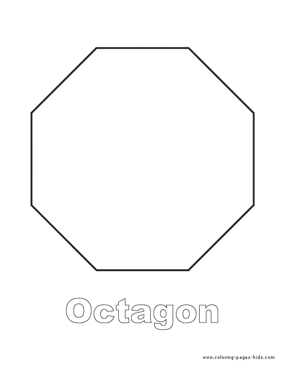Octagon Shape color page, education school coloring pages, color plate, coloring sheet,printable coloring picture