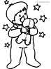 Boy with a teddy bear coloring page