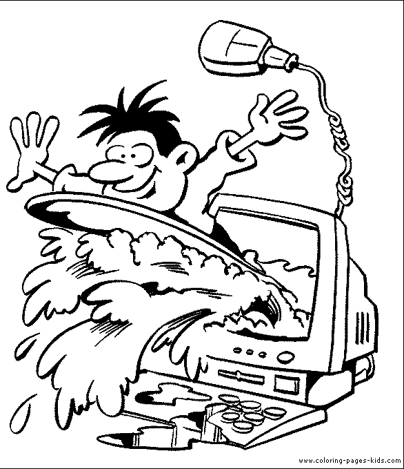 Surfing the computer color page computer coloring pages, color plate, coloring sheet,printable coloring picture
