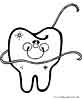 Clean tooth coloring picture