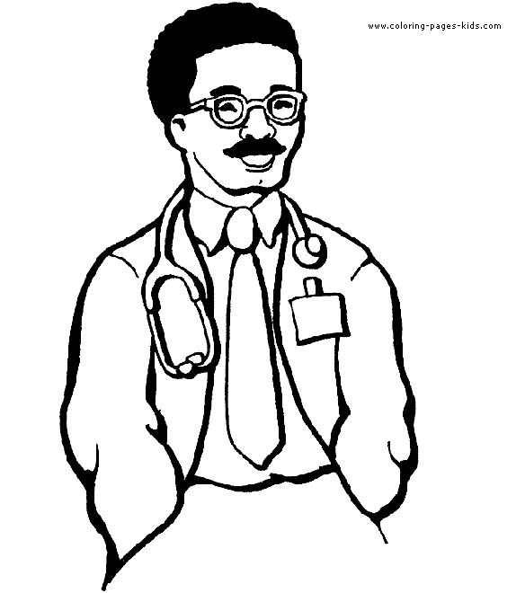 Doctors & Hospital coloring page, family people jobs coloring pages, color plate, coloring sheet,printable coloring picture