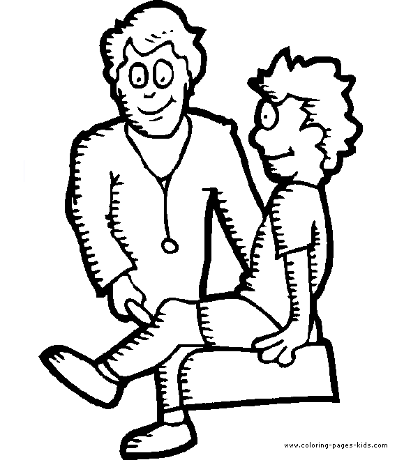 Doctors & Hospital coloring page, family people jobs coloring pages, color plate, coloring sheet,printable coloring picture