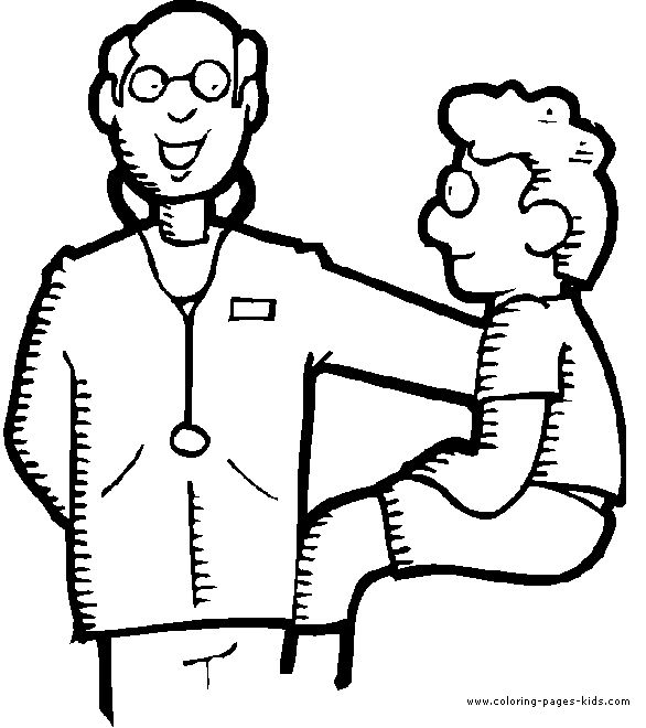 Doctors & Hospital coloring page, family people jobs coloring pages, color plate, coloring sheet,printable coloring picture