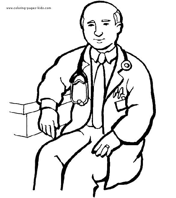 Doctor Doctors & Hospital coloring page, family people jobs coloring pages, color plate, coloring sheet,printable coloring picture