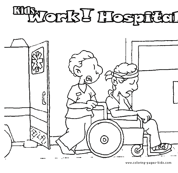 Doctors & Hospital coloring page, family people jobs coloring pages, color plate, coloring sheet,printable coloring picture