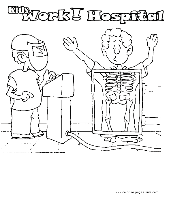 Kids Work! Hospital Doctors & Hospital coloring page, family people jobs coloring pages, color plate, coloring sheet,printable coloring picture