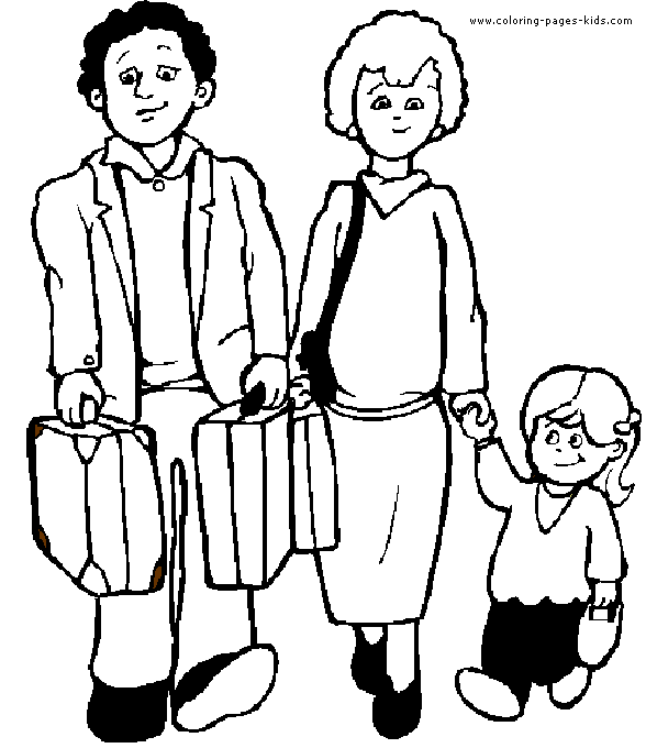 Family color page, family people jobs coloring pages, color plate, coloring sheet,printable coloring picture
