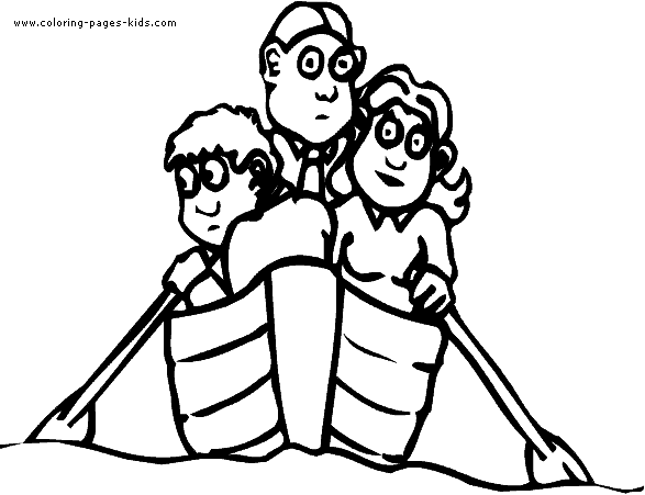 Family in a boat Family color page, family people jobs coloring pages, color plate, coloring sheet,printable coloring picture