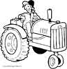 Farmer on a tractor coloring 