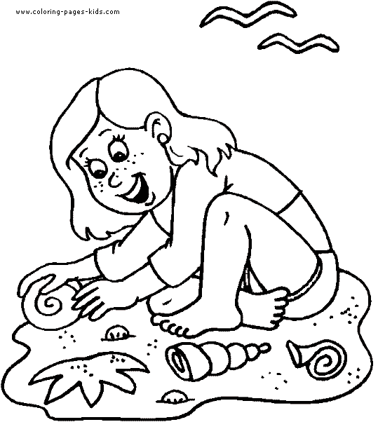 Girl playing with sand Girl color page, family people jobs coloring pages, color plate, coloring sheet,printable coloring picture
