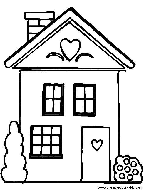 Houses and Homes color page - Free printable coloring sheets for kids.