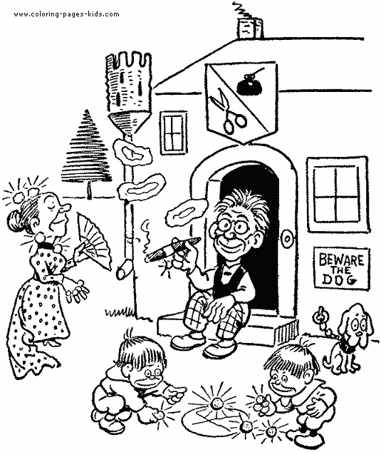 House color page, family people jobs coloring pages, color plate, coloring sheet,printable coloring picture