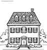 house coloring page for kids